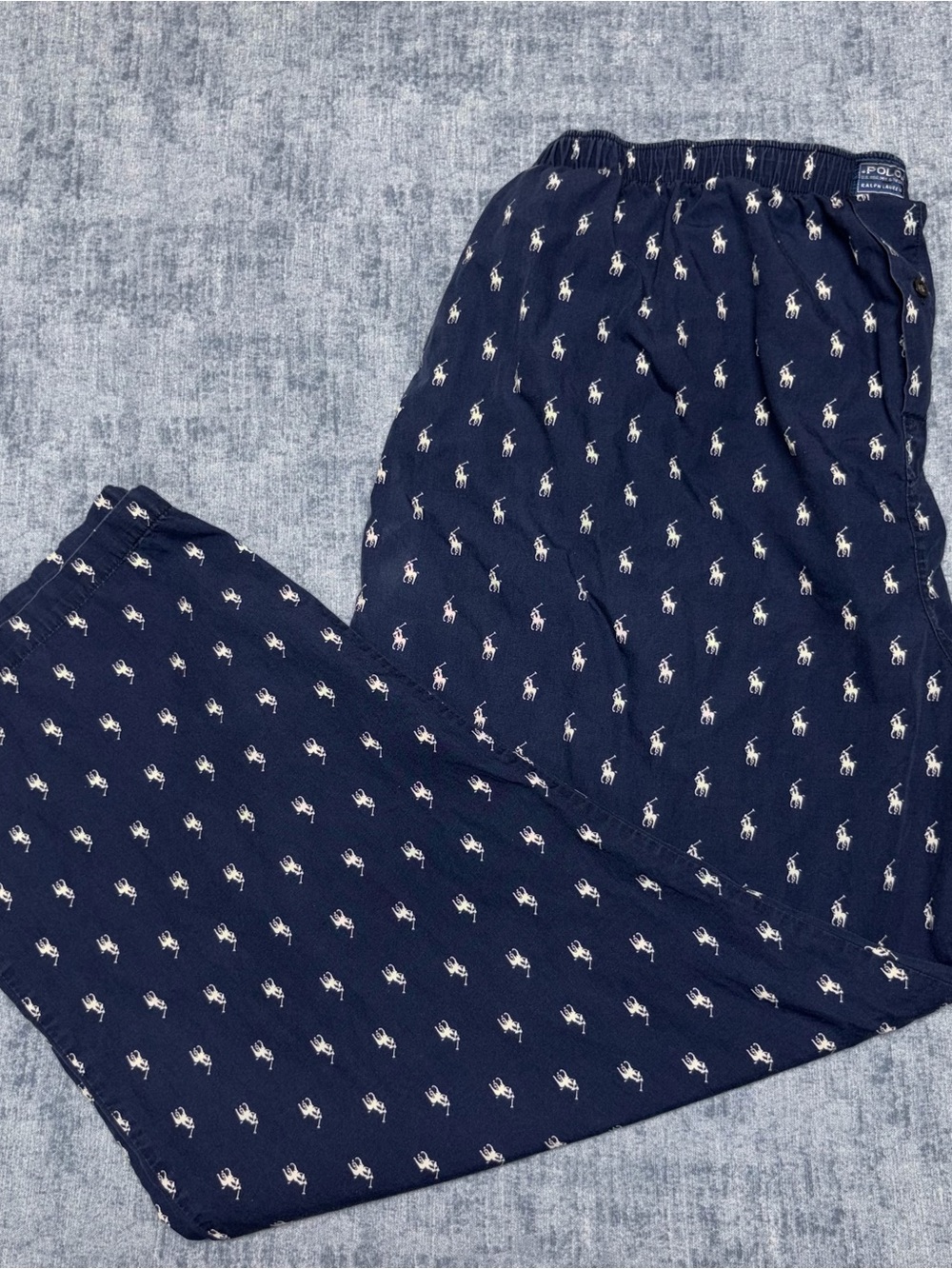 Vintage 90s Polo Ralph Lauren Pajama Bottom XL All Over Pony Sleepwear
